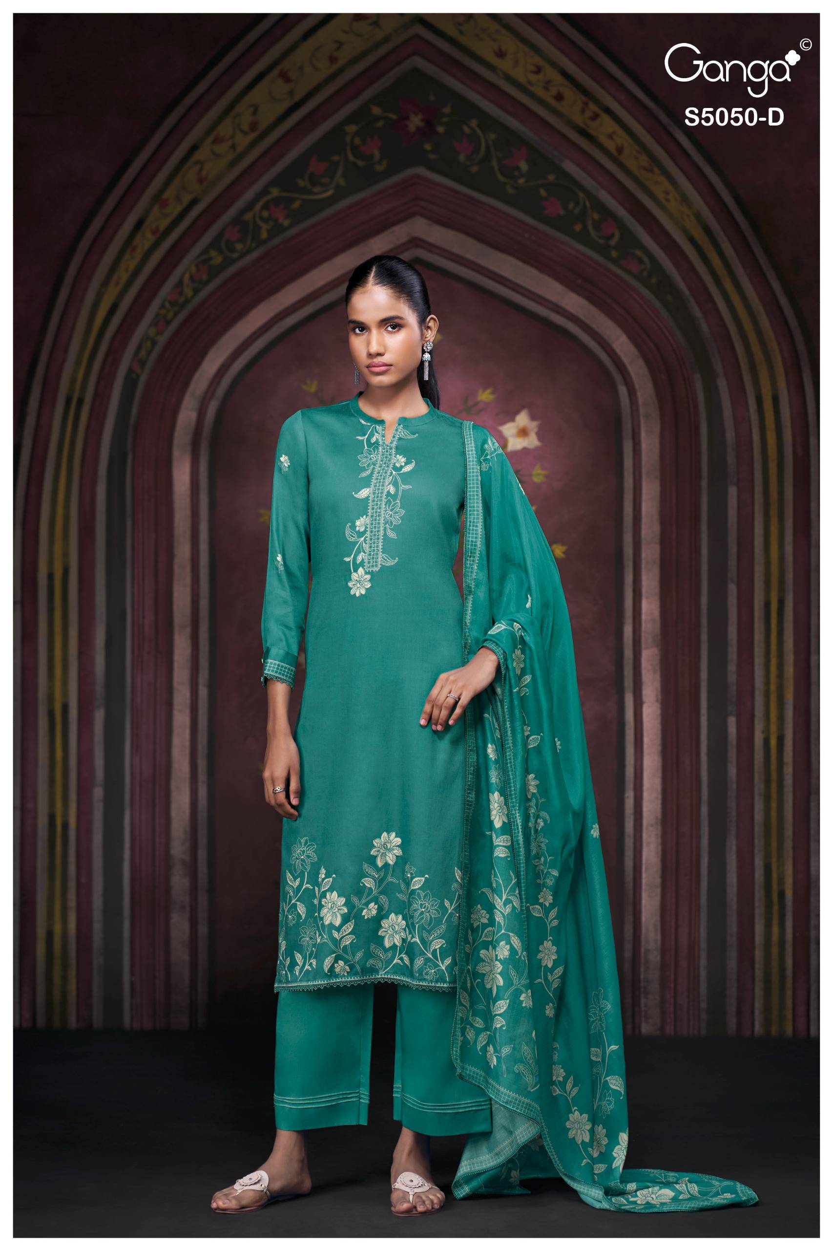 KESHVIKA 5050 SERIES BY GANGA FASHION Beautiful Colourful COTTON SATIN Dresses At Wholesale Price